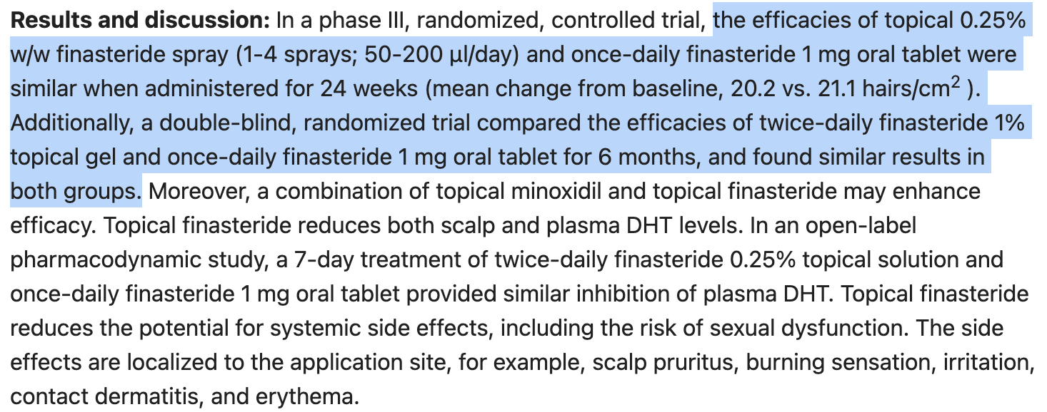 The power of topical finasteride