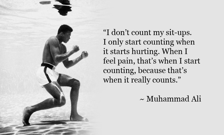 Muhammad Ali quote about pain during training