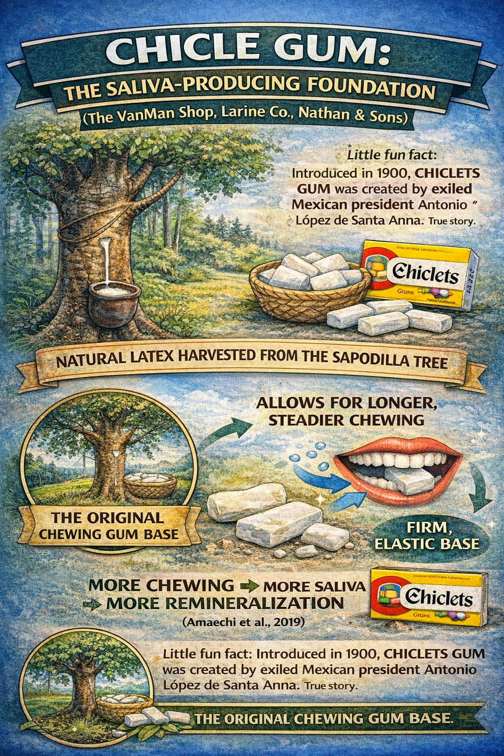 Chicle gum in remineralizing gum