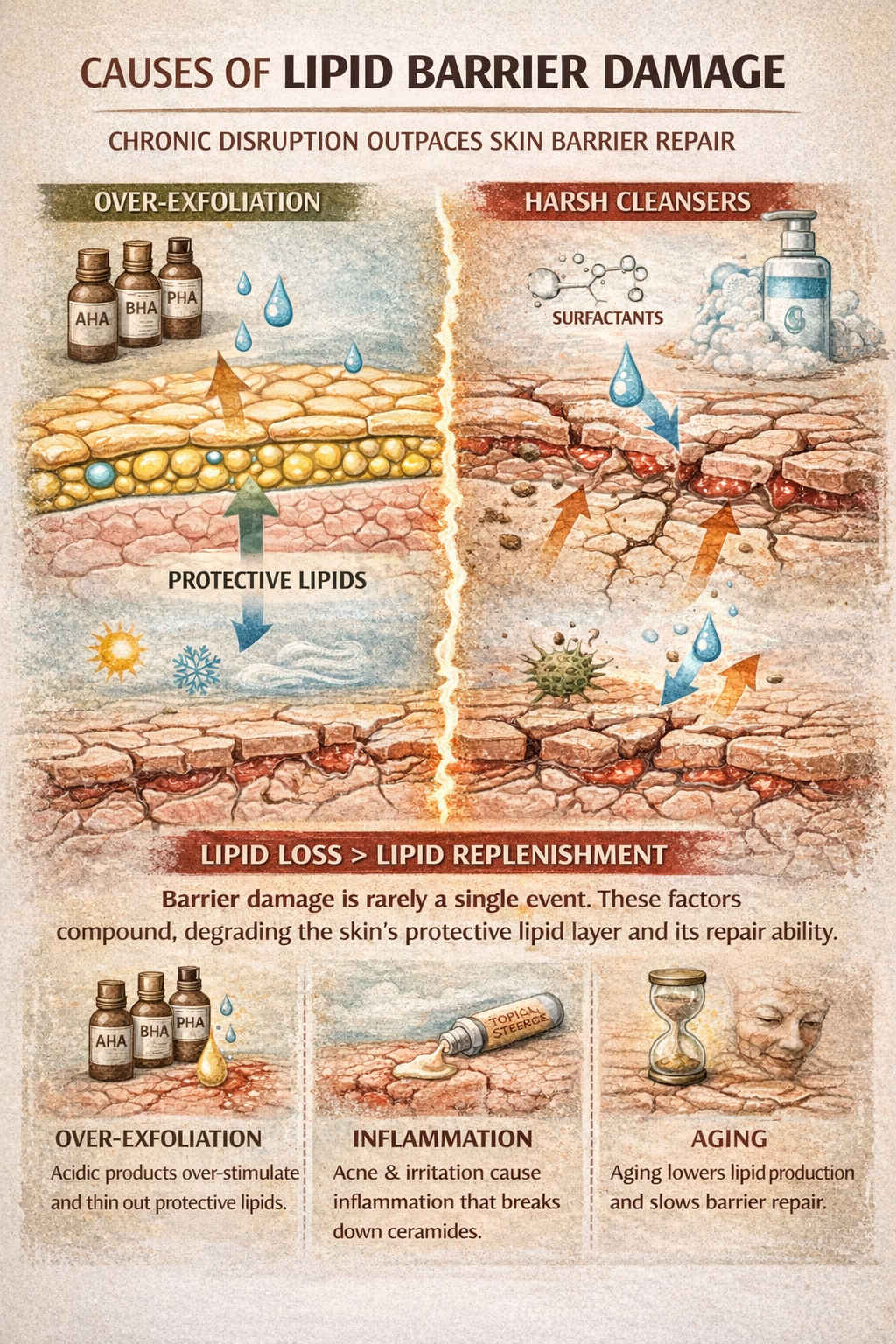 Lipid barrier disruption