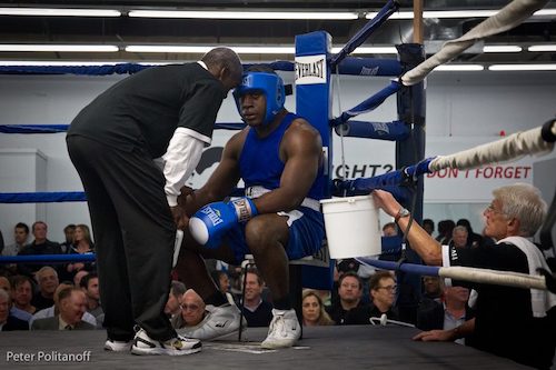 Jamal Abdullah coaching Ed Latimore in Los Angeles