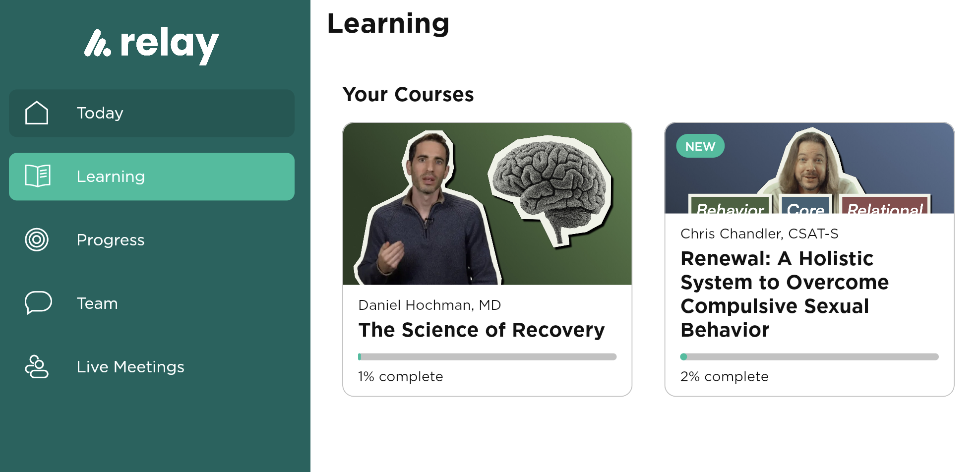 Relay courses about addiction