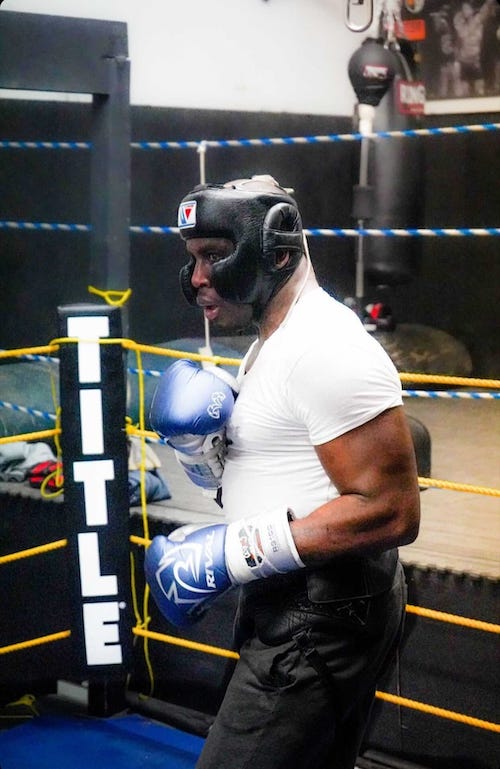 Me sparring in my Rival Gloves and Winning Headgear