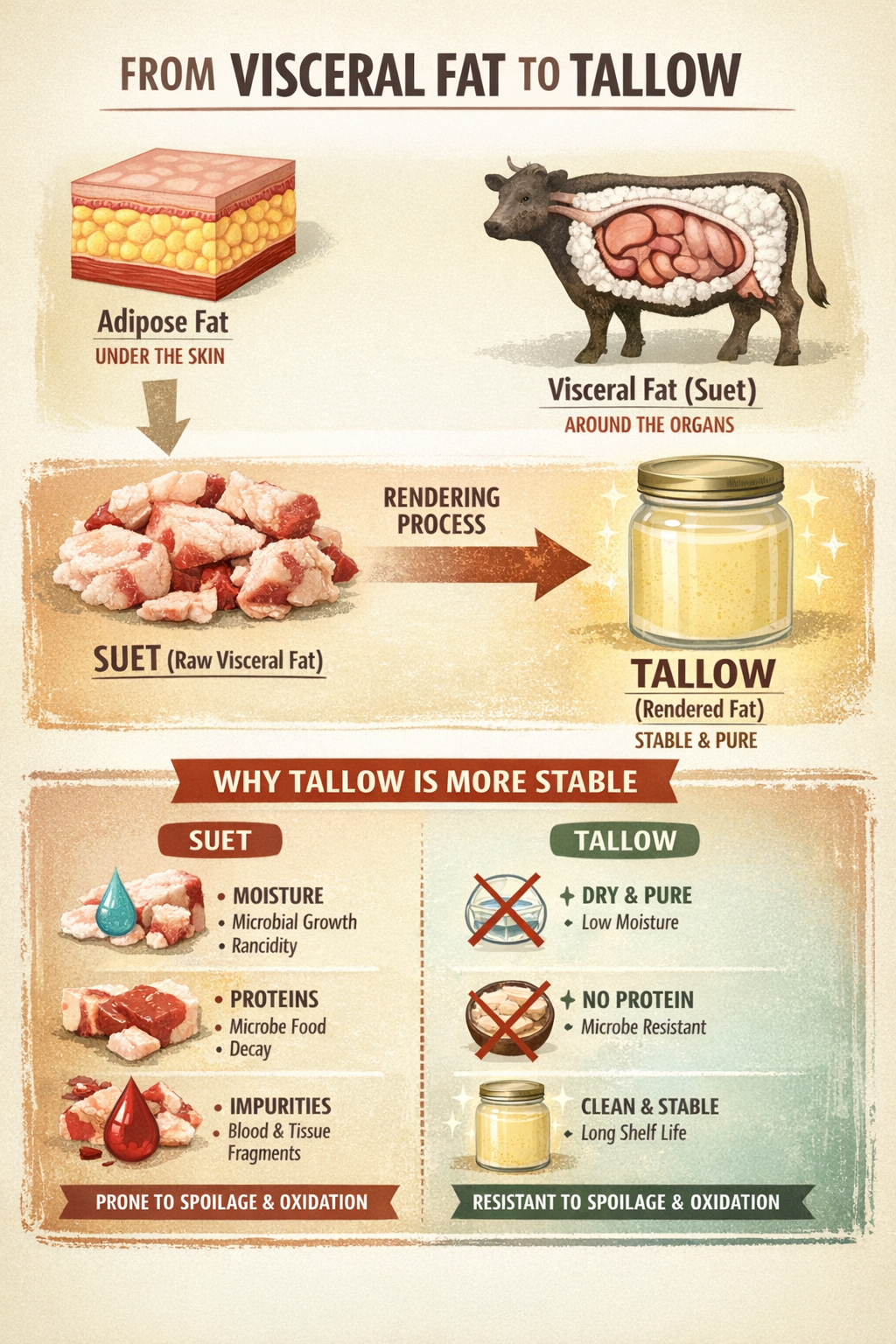 beef suet to beef tallow