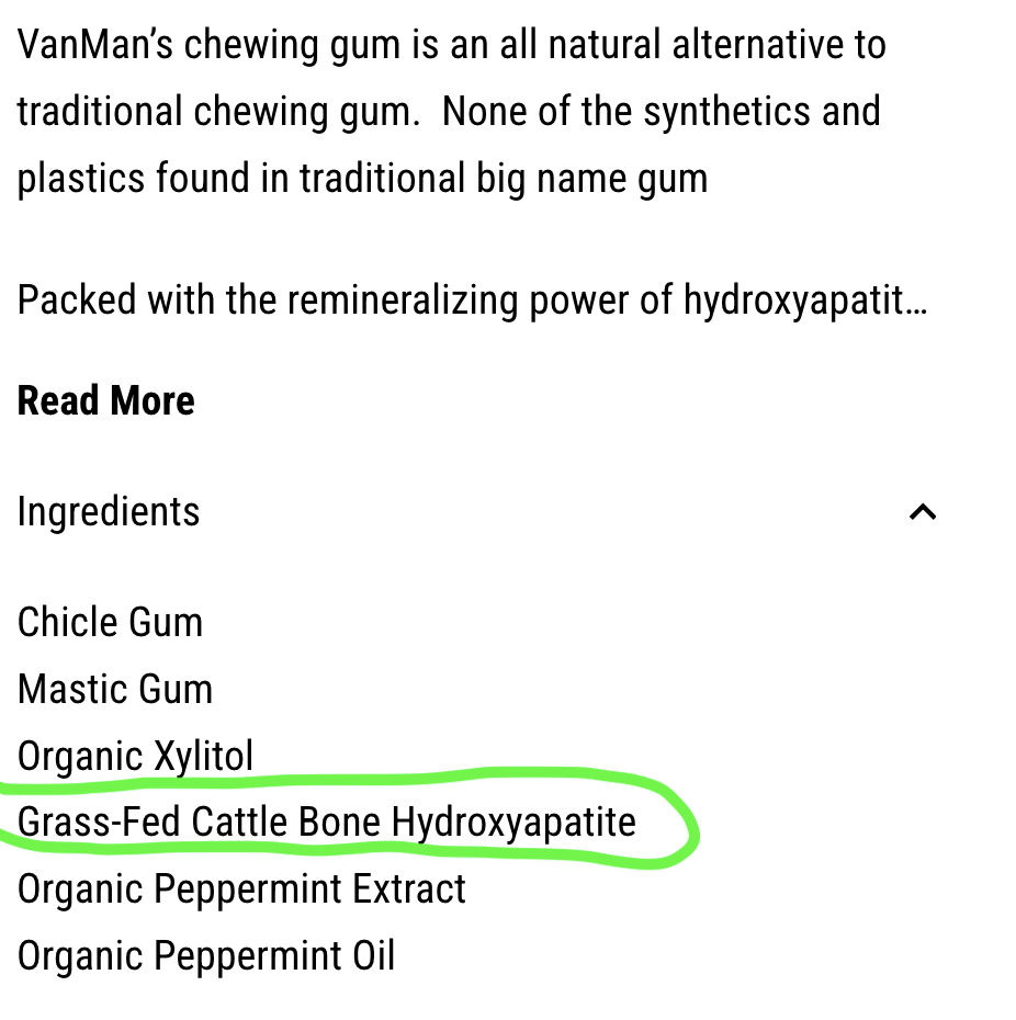 vanman cattle bone hydroxyapatite