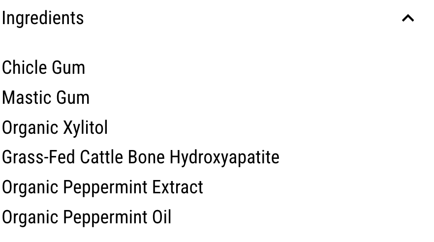 van man only uses six ingredients in mastic gum