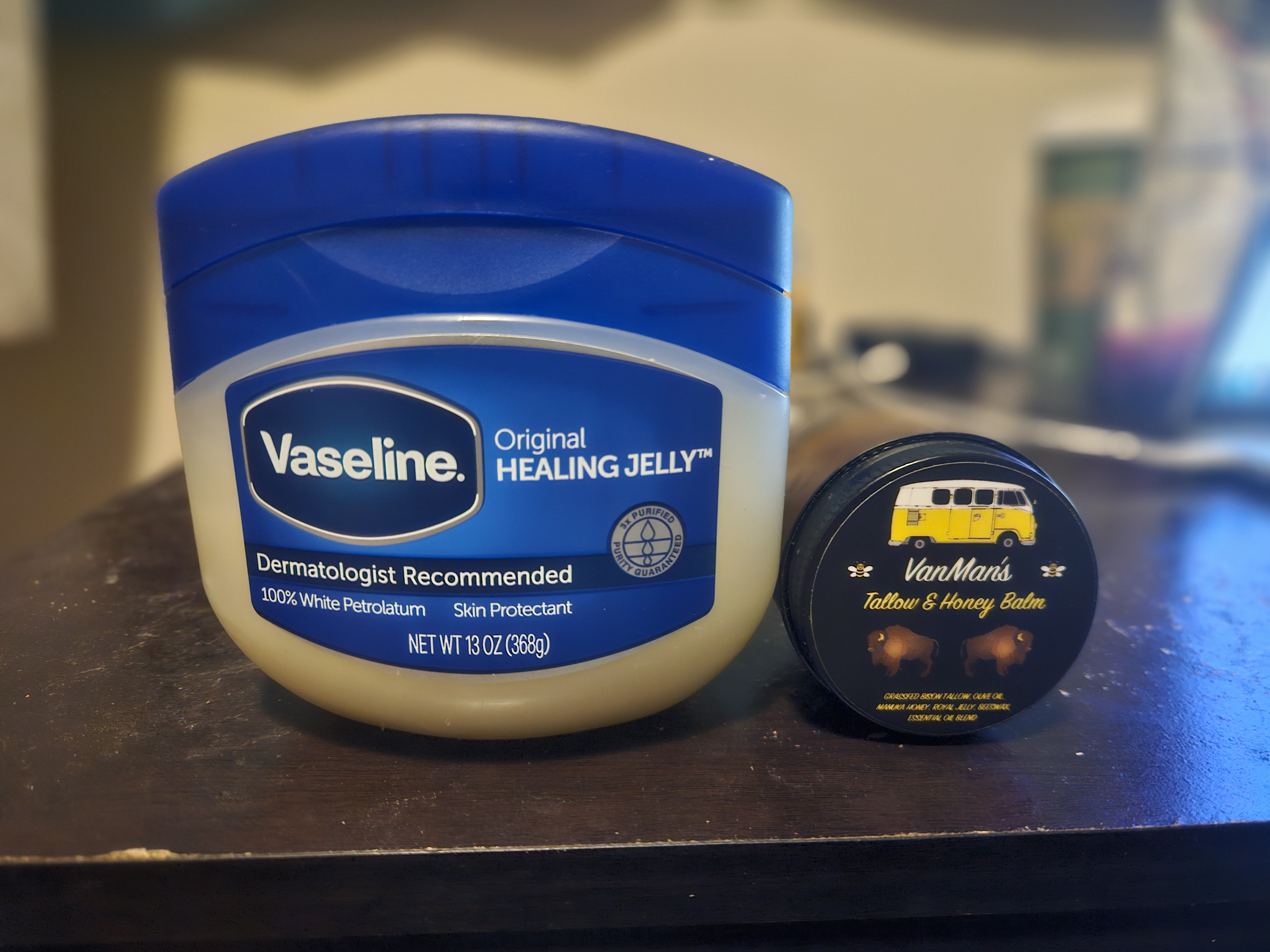 Vaseline to tallow size comparison