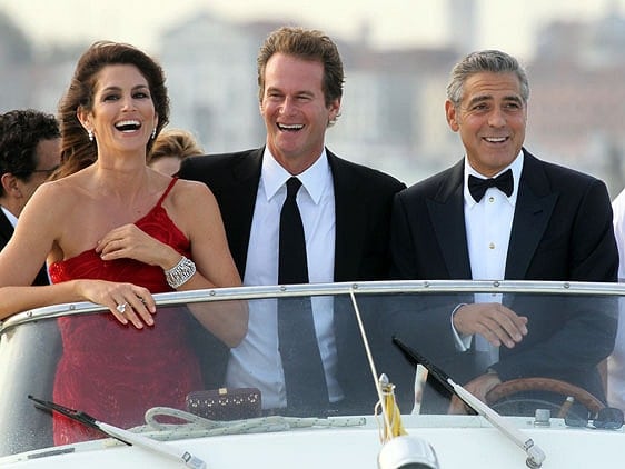 George Clooney, Cindy Crawford, and Rande Gerber at the 68th Venice Film Festival