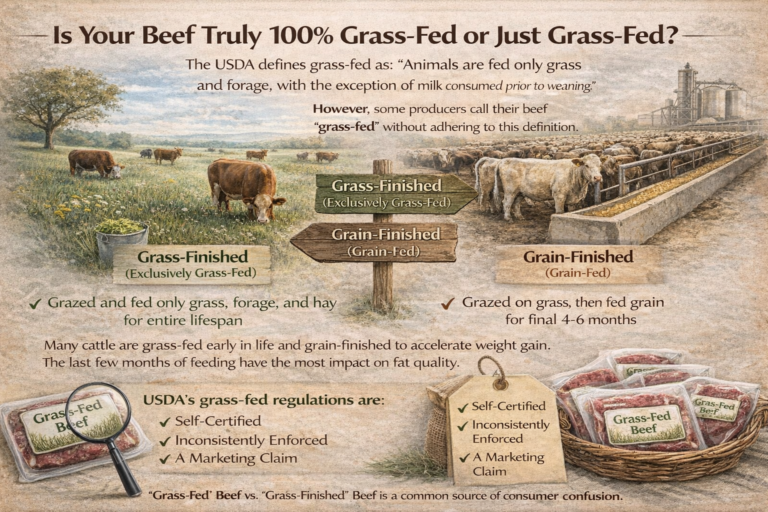 The difference between grass fed and grass finished beef tallow