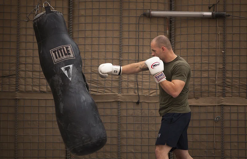 hitting the heavy bag