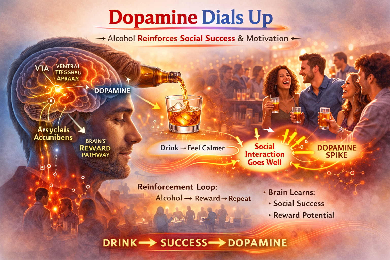 How alcohol affects dopamine