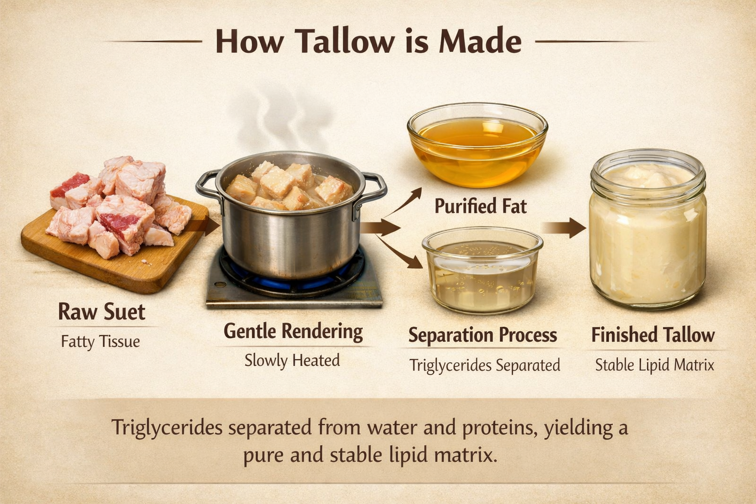 How is beef tallow made