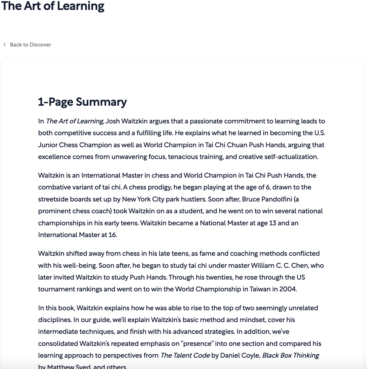 Shortform summary example showing chapter breakdown and commentary – what makes Shortform different”