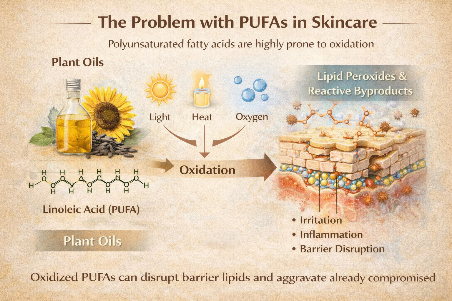 The problem with polyunsaturated fat in skin scare
