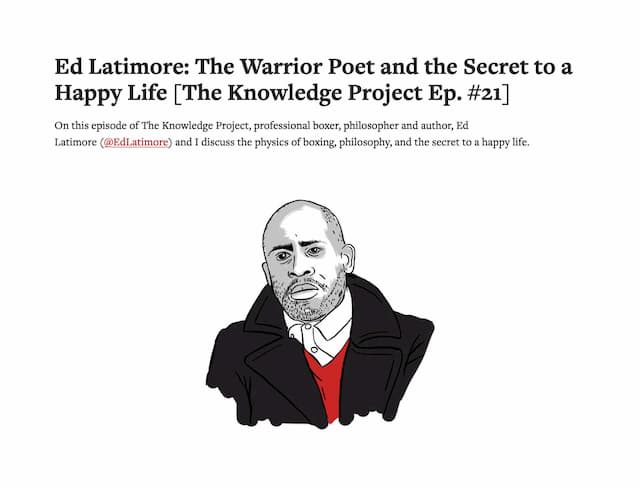 Screenshot of Ed's appearance on the Farnam Street Knowledge Project Podcast