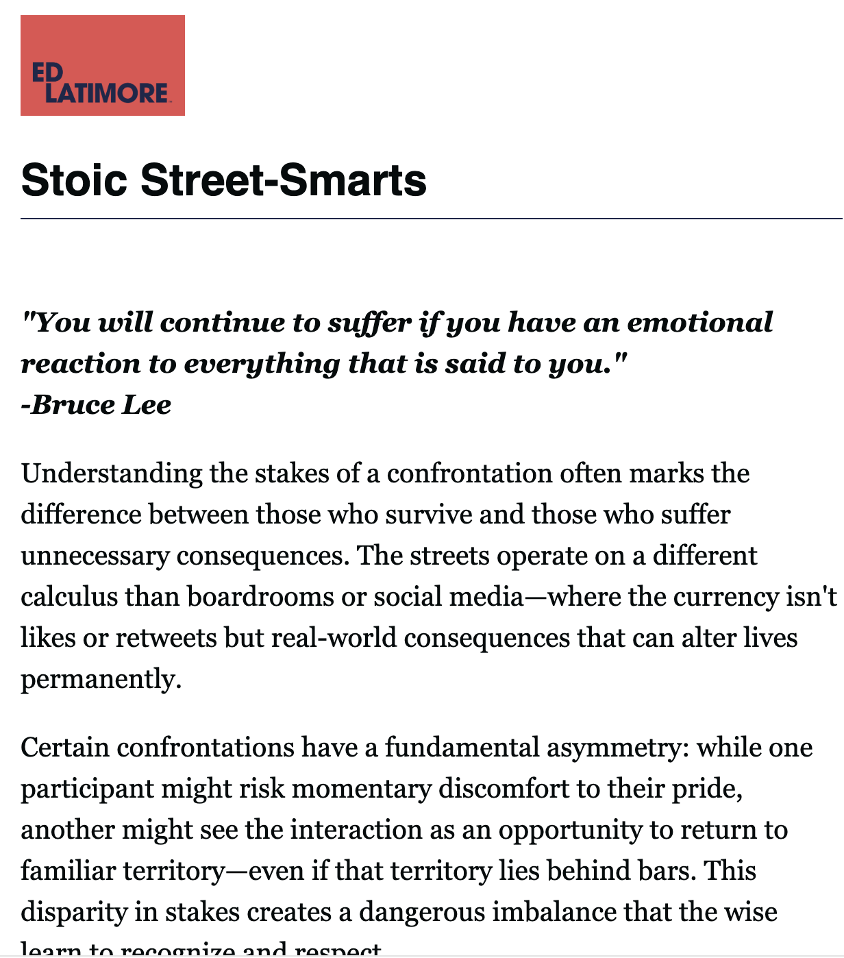 Stoic Street Smarts Sample